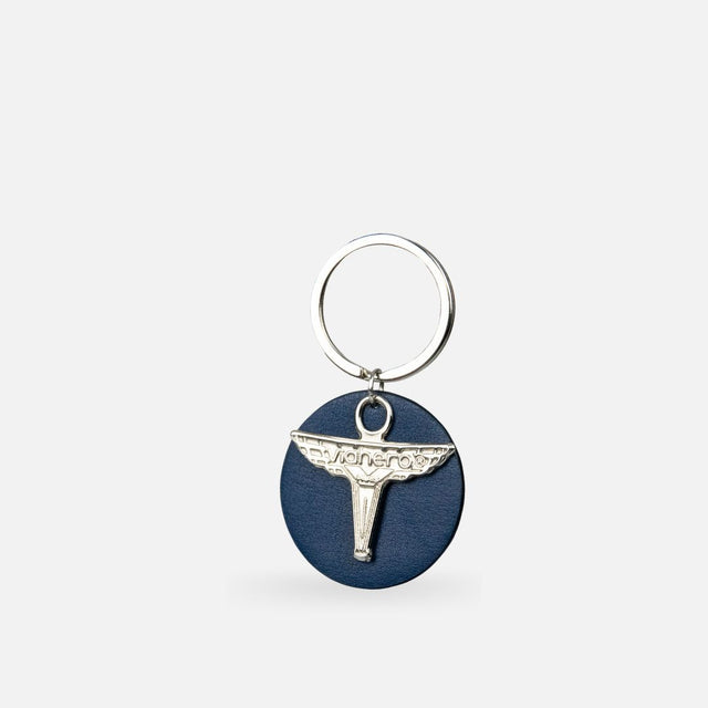 Alpha | customizable vegan navy blue key ring